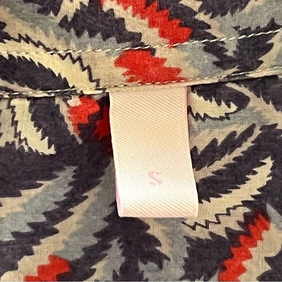 Ann Mashburn Tomboy Blue Floral Popover Shirt Size Small Blue Red Preppy Top - Picture 6 of 6